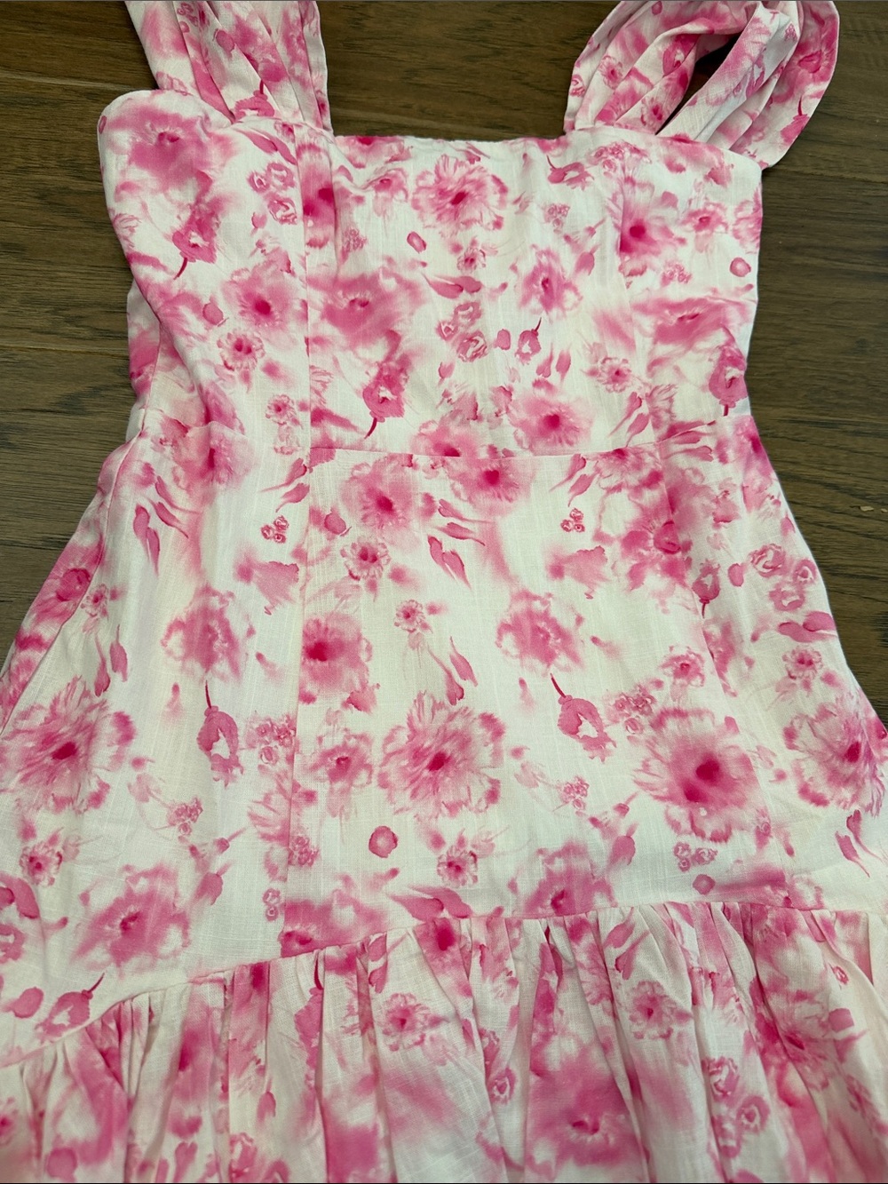 Hello Molly Bloom Studio XS Pink Floral Mini ruffle dress - Picture 6 of 8